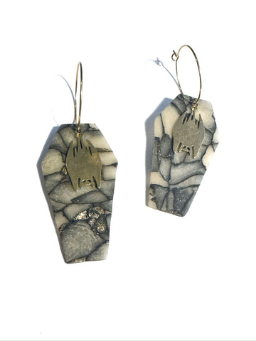 Glow in the dark marble - with hanging bat