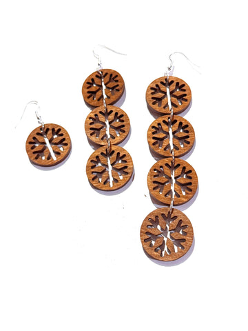 Wood cut out snowflakes