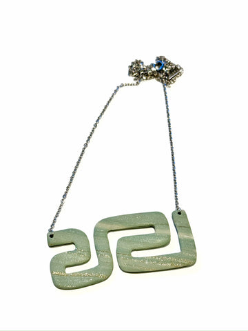 Mint shimmer - squiggle necklace