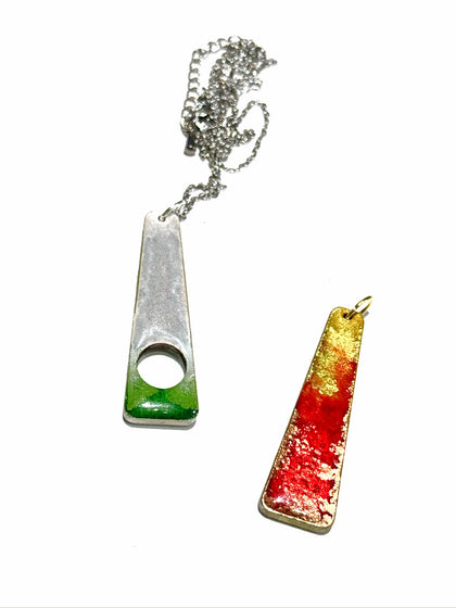 Inked wood - pendants