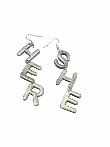 Silver letters - She/Her
