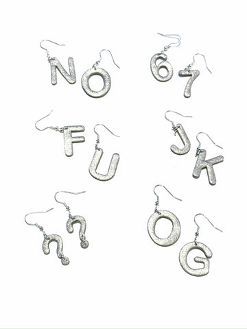 Silver letters - one letter per side