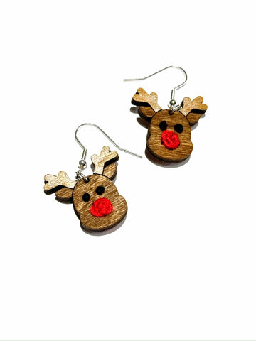 Wood embroidery xmas - rudolph