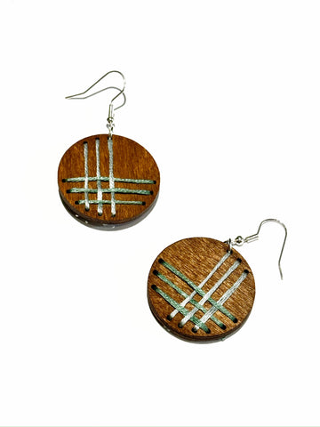 Wood embroidery - criss cross