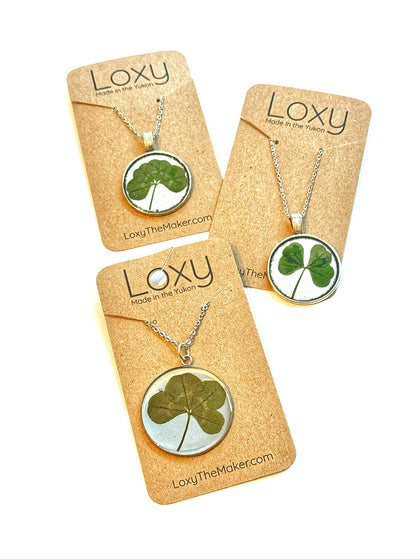 Yukon four leaf clover pendant necklace
