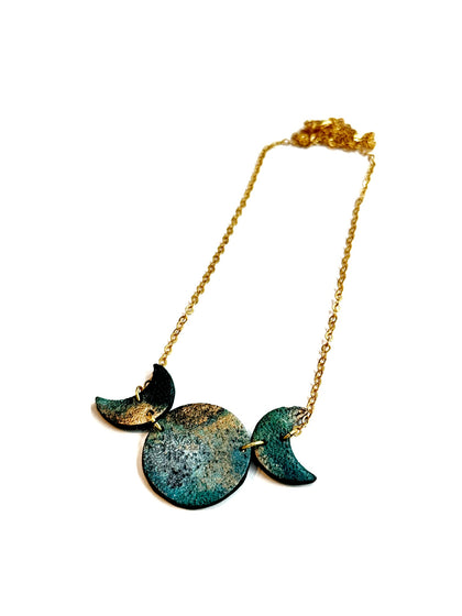 Space texture - moon necklace