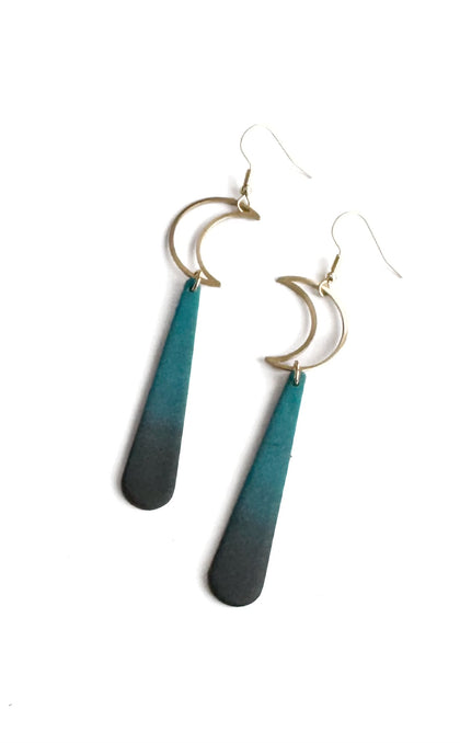 Black-teal ombre - with moons