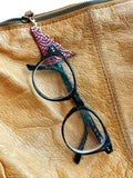 Yukon glasses and flowers loop - pins and clips - burgundy