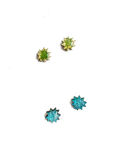 Alcohol ink wood studs - burst