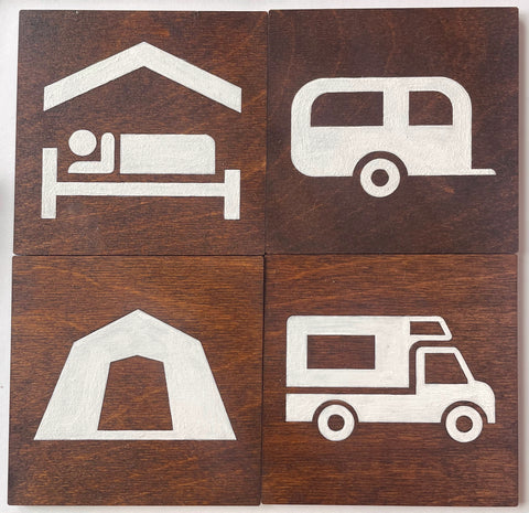 Parks and recreation wood signs - coasters