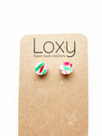 Christmas marble mini studs