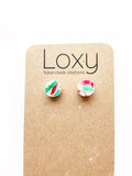 Christmas marble mini studs