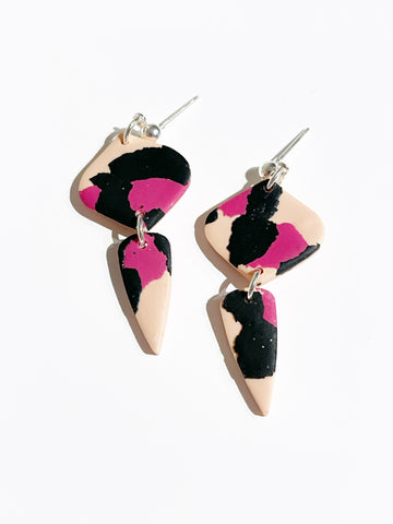 Leopard pink and black - drops
