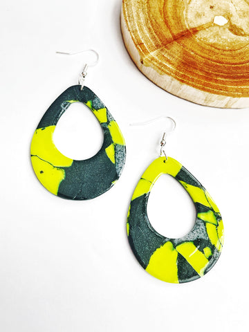 Neon yellow marble - cut out drops