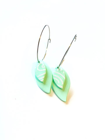 Mint with pattern - leaves on hoops