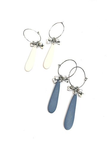 Long drop with bow on hoops - various colours