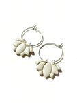 Lotus - silver - on hoops