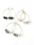 Beaded hoops - black and white